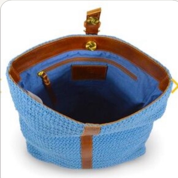 Anabaglish Yolanda Blue Knit Fold-over Crossbody - Picture 10 of 10